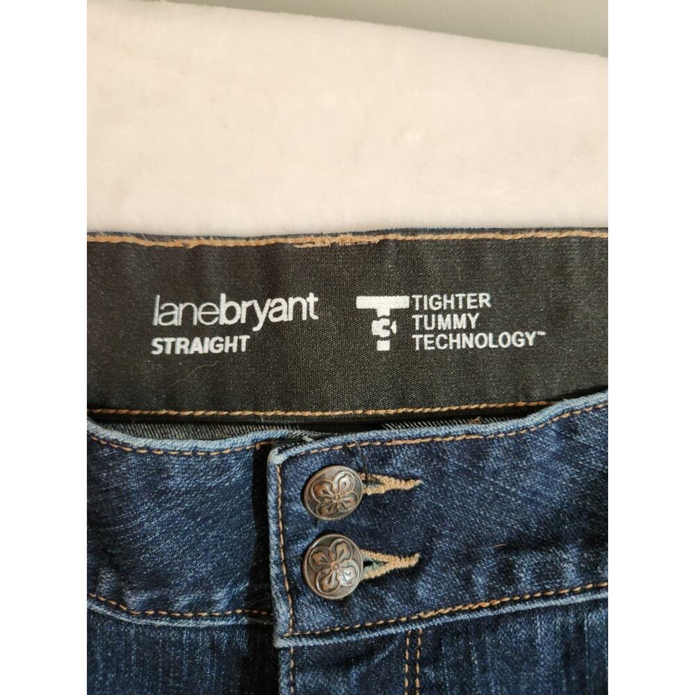 Lane Bryant Tighter Tummy Jeans Womens 24 Blue 43 X 30 Straight - Picture 7 of 13
